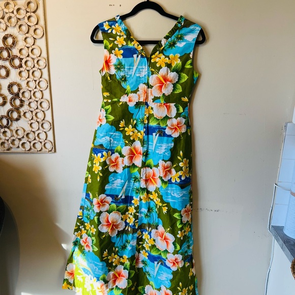 Vintage floral design Hawaiian style midi small dress… - Picture 4 of 5